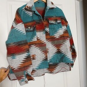 Oversized Southwestern Patterned Jacket